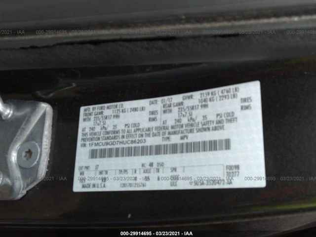 Photo 8 VIN: 1FMCU9GD7HUC86203 - FORD ESCAPE 