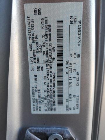 Photo 12 VIN: 1FMCU9GD7JUB92649 - FORD ESCAPE 