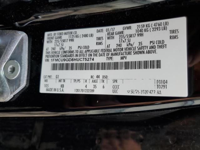 Photo 12 VIN: 1FMCU9GD8HUC75274 - FORD ESCAPE 