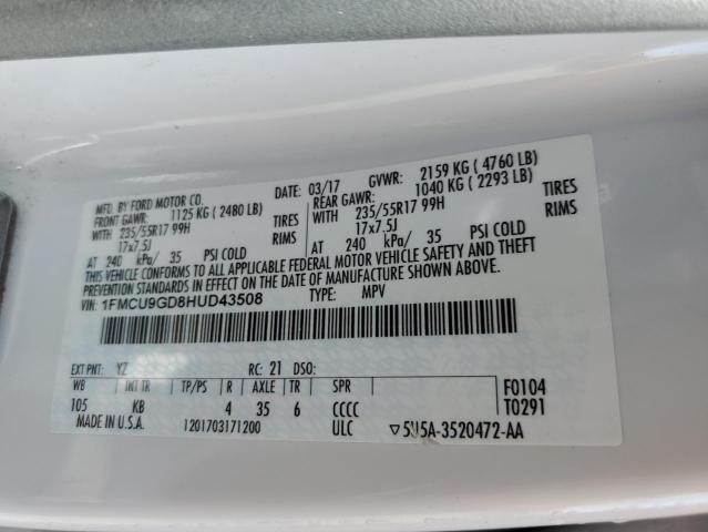 Photo 13 VIN: 1FMCU9GD8HUD43508 - FORD ESCAPE 