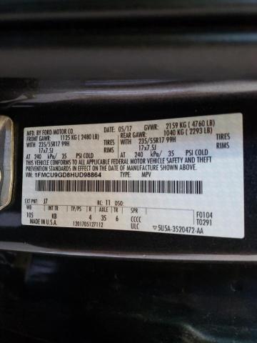 Photo 9 VIN: 1FMCU9GD8HUD98864 - FORD ESCAPE SE 