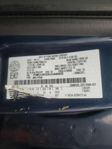 Photo 13 VIN: 1FMCU9GD8JUA00655 - FORD ESCAPE SE 