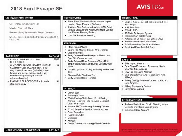 Photo 9 VIN: 1FMCU9GD8JUC84143 - FORD ESCAPE SE 