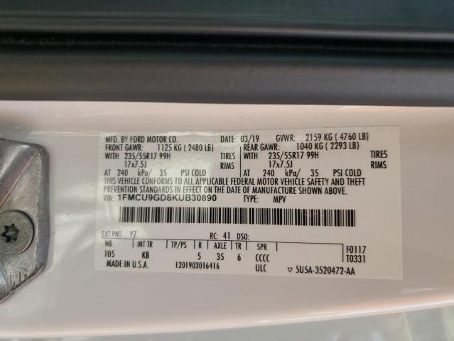 Photo 12 VIN: 1FMCU9GD8KUB30890 - FORD ESCAPE SE 