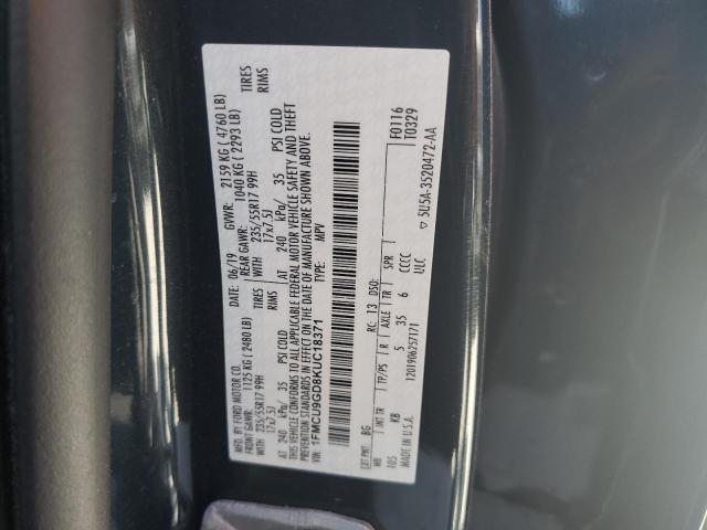 Photo 11 VIN: 1FMCU9GD8KUC18371 - FORD ESCAPE SE 