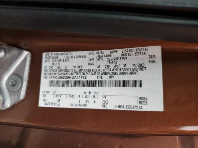 Photo 12 VIN: 1FMCU9GD9HUA11772 - FORD ESCAPE 