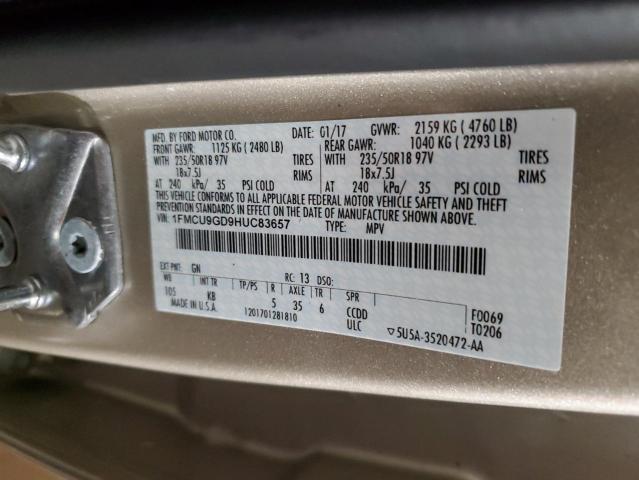 Photo 12 VIN: 1FMCU9GD9HUC83657 - FORD ESCAPE SE 