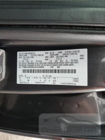 Photo 9 VIN: 1FMCU9GD9JUC36604 - FORD ESCAPE 