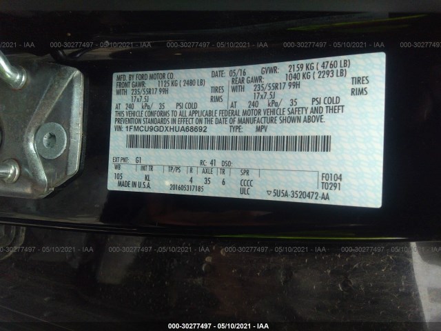 Photo 8 VIN: 1FMCU9GDXHUA68692 - FORD ESCAPE 