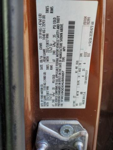 Photo 12 VIN: 1FMCU9GDXHUB50857 - FORD ESCAPE SE 