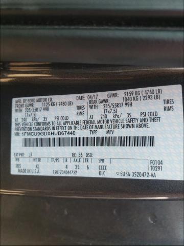 Photo 9 VIN: 1FMCU9GDXHUD67440 - FORD ESCAPE SE 