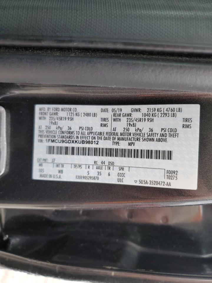 Photo 11 VIN: 1FMCU9GDXKUB98012 - FORD ESCAPE 