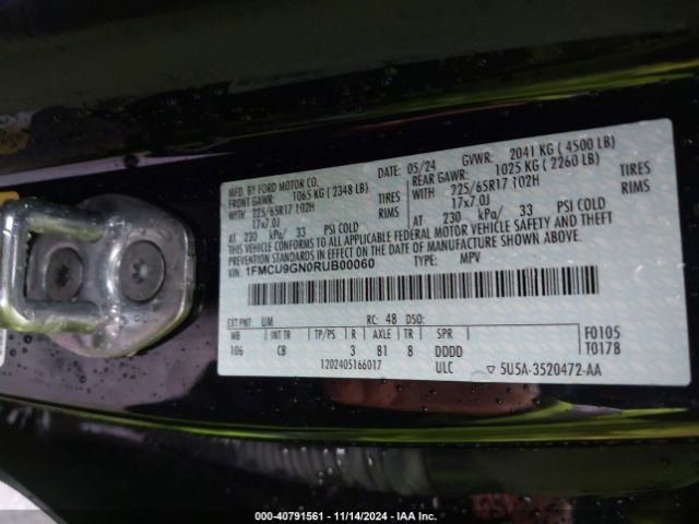 Photo 8 VIN: 1FMCU9GN0RUB00060 - FORD ESCAPE 