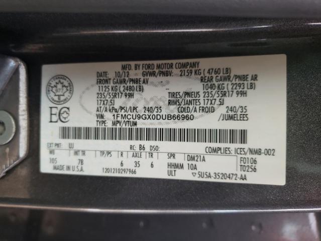 Photo 9 VIN: 1FMCU9GX0DUB66960 - FORD ESCAPE SE 