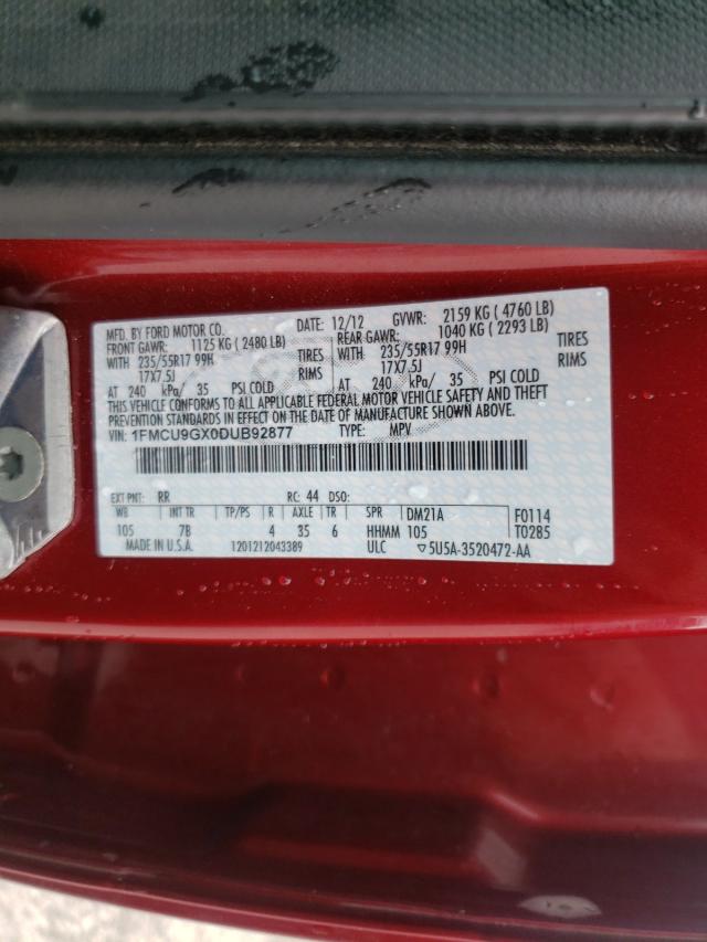 Photo 9 VIN: 1FMCU9GX0DUB92877 - FORD ESCAPE SE 