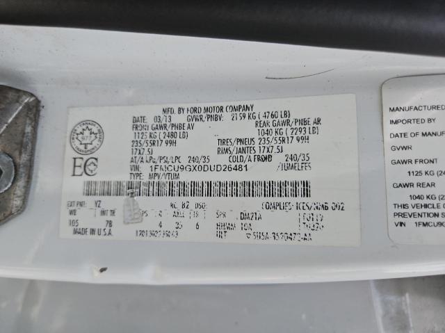 Photo 9 VIN: 1FMCU9GX0DUD26481 - FORD ESCAPE SE 