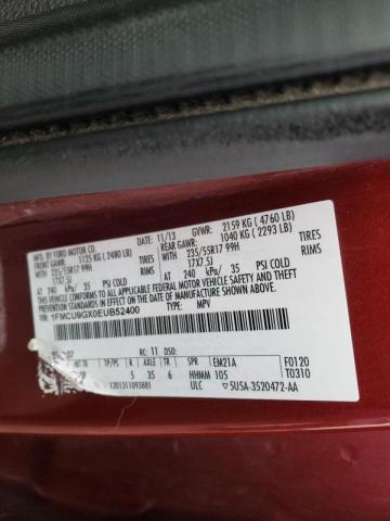 Photo 9 VIN: 1FMCU9GX0EUB52400 - FORD ESCAPE SE 