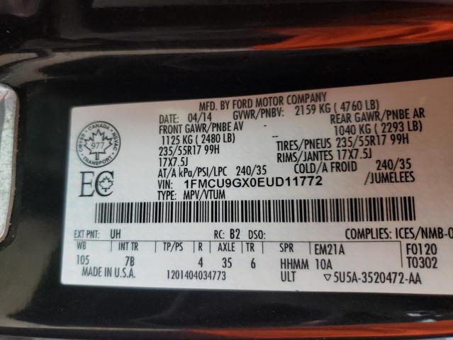 Photo 9 VIN: 1FMCU9GX0EUD11772 - FORD ESCAPE SE 