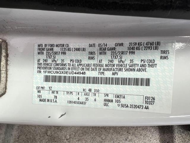 Photo 9 VIN: 1FMCU9GX0EUD44948 - FORD ESCAPE SE 