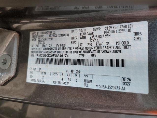 Photo 12 VIN: 1FMCU9GX0FUA46174 - FORD ESCAPE SE 