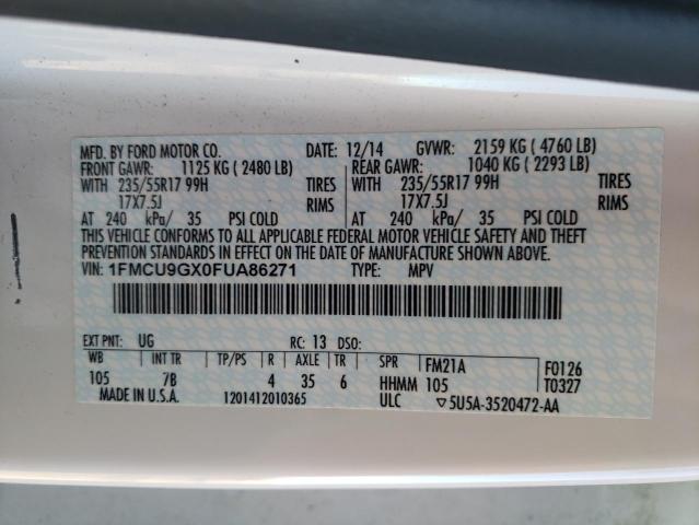 Photo 11 VIN: 1FMCU9GX0FUA86271 - FORD ESCAPE SE 