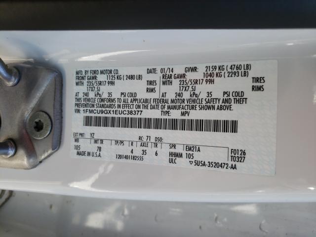 Photo 9 VIN: 1FMCU9GX1EUC38377 - FORD ESCAPE 