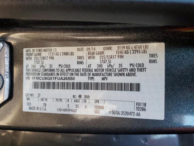 Photo 11 VIN: 1FMCU9GX1FUA26550 - FORD ESCAPE SE 