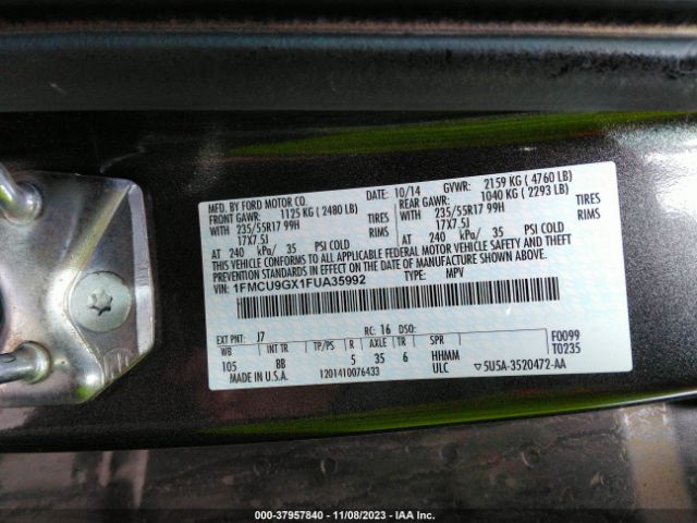 Photo 8 VIN: 1FMCU9GX1FUA35992 - FORD ESCAPE 