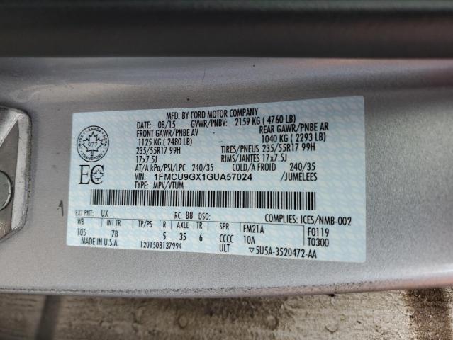 Photo 12 VIN: 1FMCU9GX1GUA57024 - FORD ESCAPE 