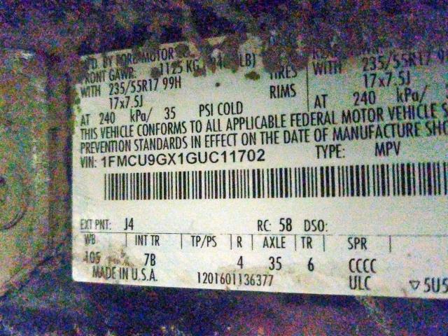 Photo 9 VIN: 1FMCU9GX1GUC11702 - FORD ESCAPE SE 