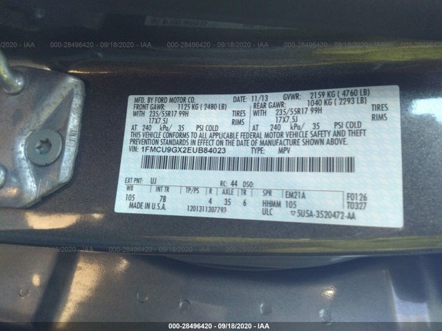 Photo 8 VIN: 1FMCU9GX2EUB84023 - FORD ESCAPE 