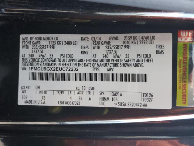 Photo 12 VIN: 1FMCU9GX2EUC72232 - FORD ESCAPE 