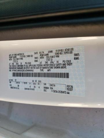 Photo 9 VIN: 1FMCU9GX2EUD66692 - FORD ESCAPE SE 