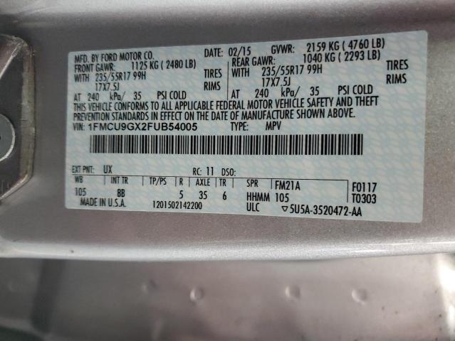 Photo 11 VIN: 1FMCU9GX2FUB54005 - FORD ESCAPE 