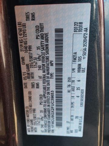 Photo 12 VIN: 1FMCU9GX2FUC39653 - FORD ESCAPE SE 