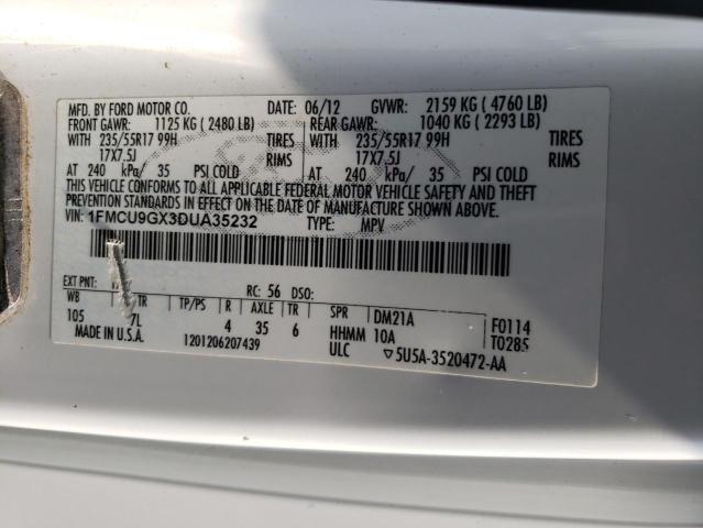 Photo 11 VIN: 1FMCU9GX3DUA35232 - FORD ESCAPE SE 