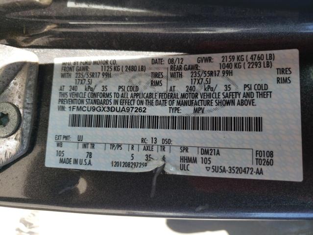 Photo 12 VIN: 1FMCU9GX3DUA97262 - FORD ESCAPE SE 