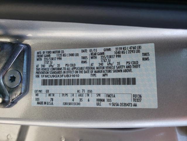 Photo 13 VIN: 1FMCU9GX3FUB31610 - FORD ESCAPE SE 