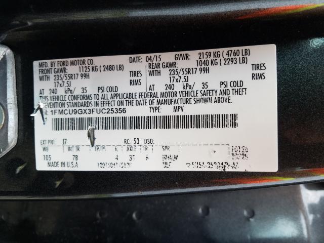 Photo 9 VIN: 1FMCU9GX3FUC25356 - FORD ESCAPE SE 