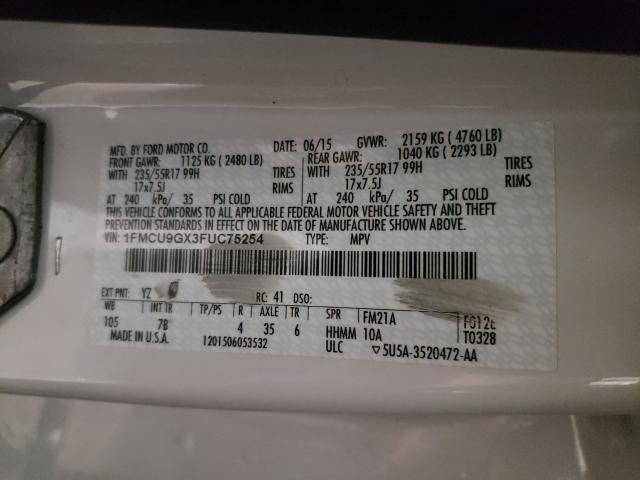 Photo 9 VIN: 1FMCU9GX3FUC75254 - FORD ESCAPE SE 