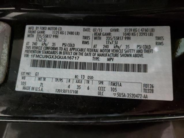 Photo 12 VIN: 1FMCU9GX3GUA16717 - FORD ESCAPE SE 