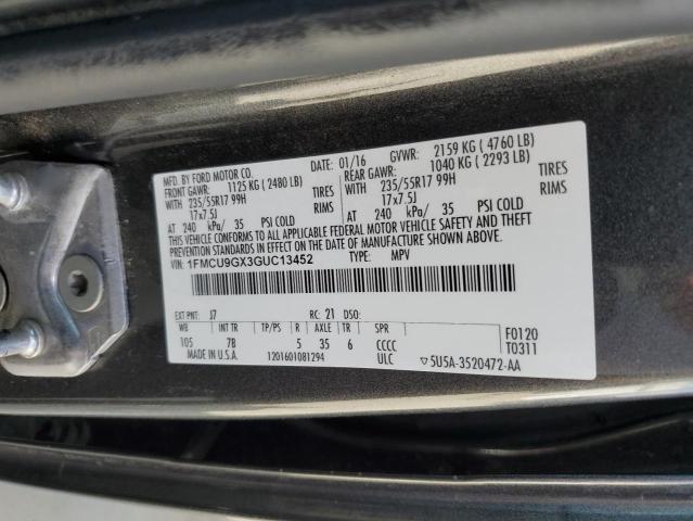 Photo 12 VIN: 1FMCU9GX3GUC13452 - FORD ESCAPE 