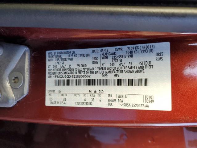 Photo 12 VIN: 1FMCU9GX4EUB08562 - FORD ESCAPE SE 