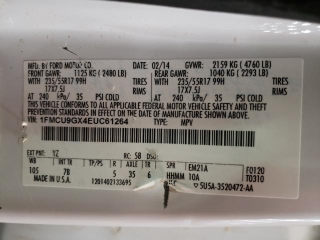 Photo 9 VIN: 1FMCU9GX4EUC61264 - FORD ESCAPE SE 