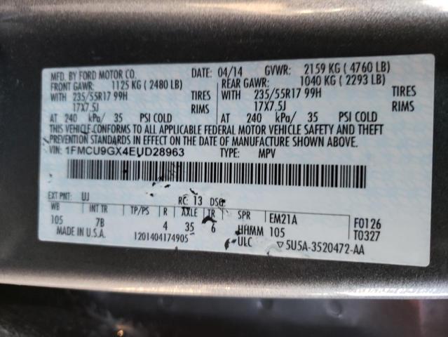 Photo 9 VIN: 1FMCU9GX4EUD28963 - FORD ESCAPE SE 