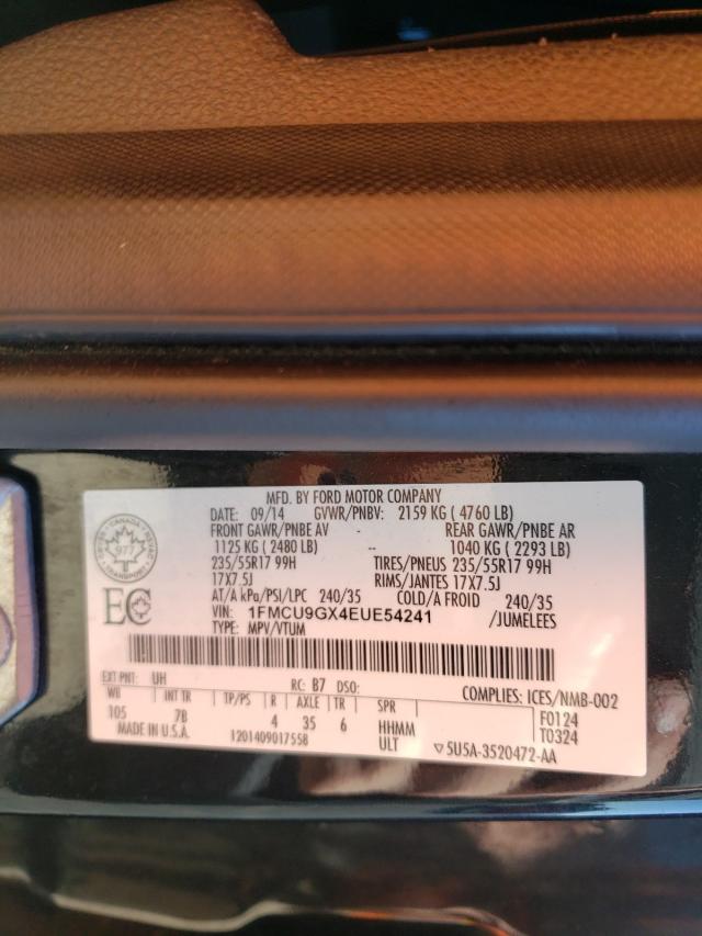 Photo 9 VIN: 1FMCU9GX4EUE54241 - FORD ESCAPE SE 