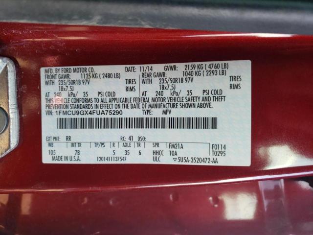 Photo 11 VIN: 1FMCU9GX4FUA75290 - FORD ESCAPE SE 