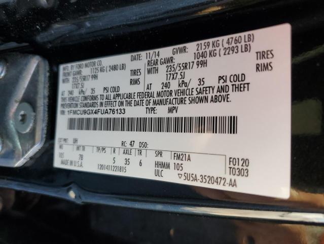 Photo 12 VIN: 1FMCU9GX4FUA76133 - FORD ESCAPE SE 