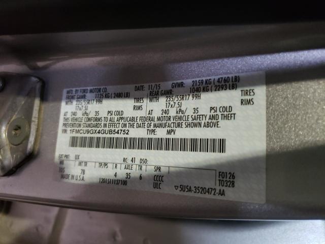 Photo 9 VIN: 1FMCU9GX4GUB54752 - FORD ESCAPE SE 