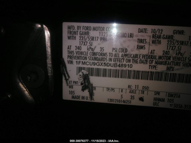 Photo 8 VIN: 1FMCU9GX5DUB48910 - FORD ESCAPE 